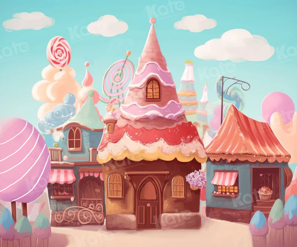 Kate Children Ice Cream Candy House Backdrop Designed by Chain Photography - Image 3
