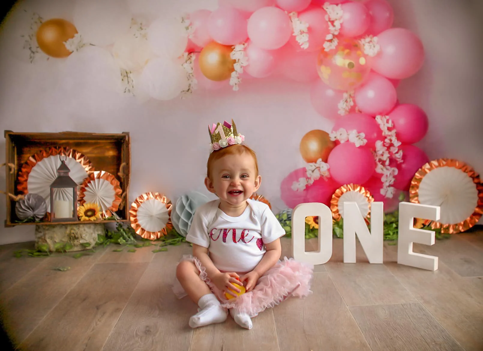 Kate Pink Balloons Garland Birthday Backdrop Designed by Megan Leigh Photography - Image 3