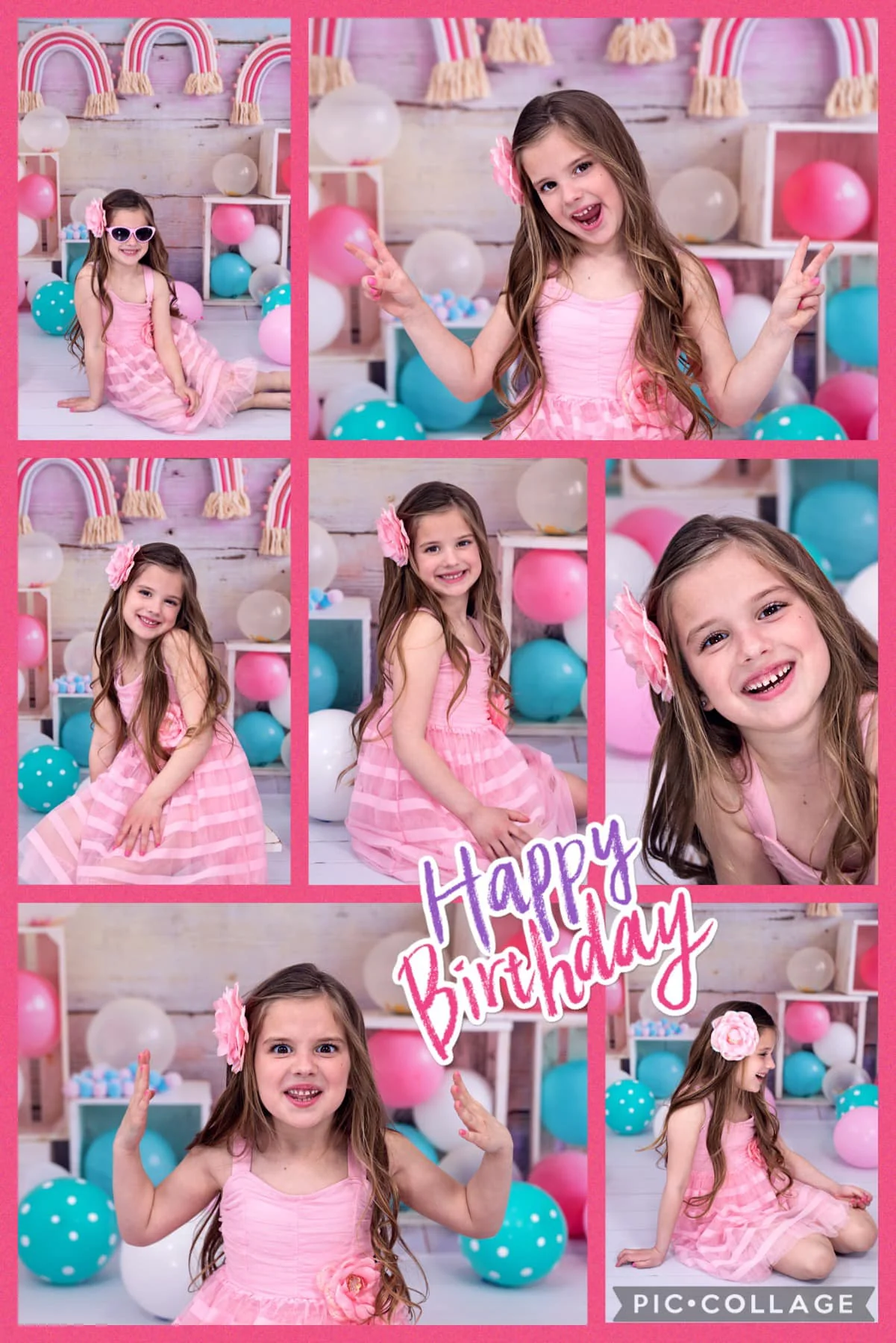 Kate Children Rainbow Balloons Cake Smash Backdrop Designed by Emetselch - Image 5