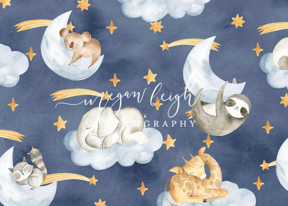 Kate Children Sleeping Animals Night Backdrop Designed by Megan Leigh Photography - Image 4
