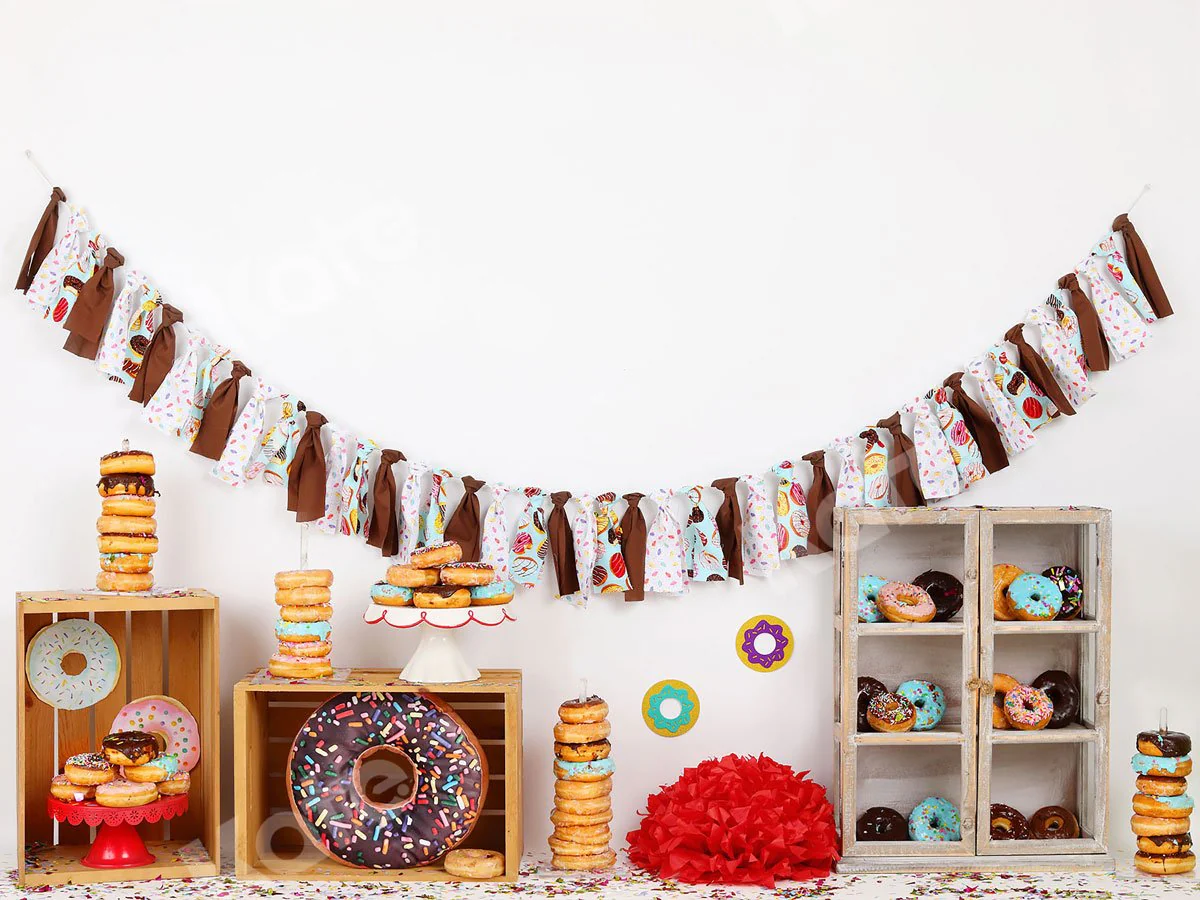 Kate Chocolate Donut Banners Children Backdrop - Image 2