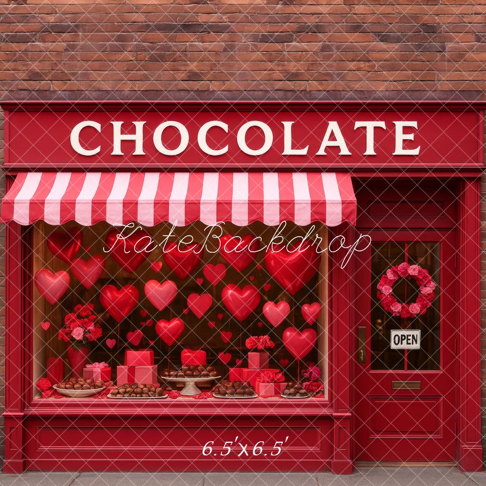 Kate Chocolate Shop Hearts Pink Awning Backdrop Designed by Megan Leigh Photography - Image 2