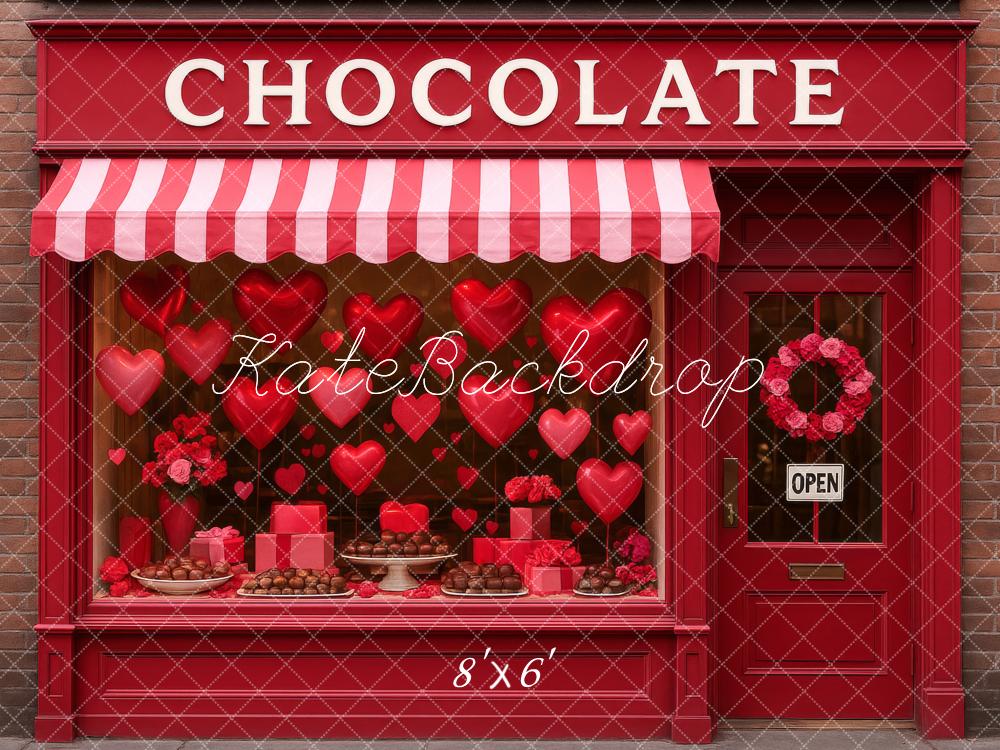 Kate Chocolate Shop Hearts Pink Awning Backdrop Designed by Megan Leigh Photography - Image 3