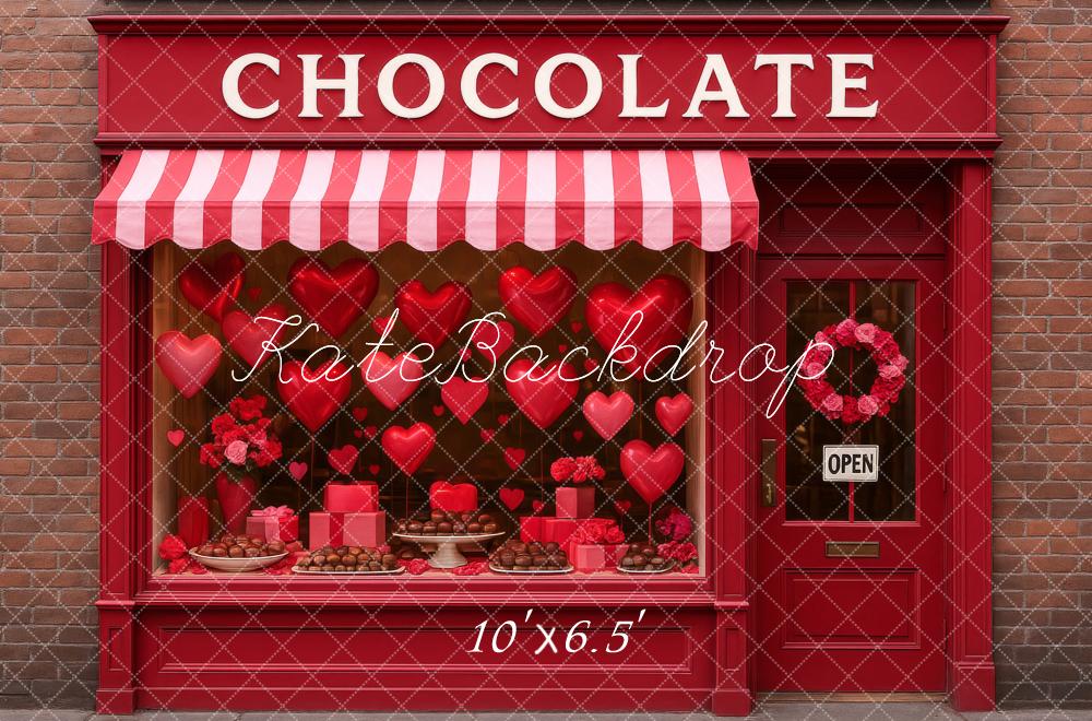 Kate Chocolate Shop Hearts Pink Awning Backdrop Designed by Megan Leigh Photography - Image 4