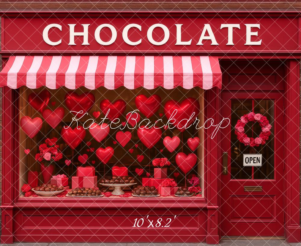 Kate Chocolate Shop Hearts Pink Awning Backdrop Designed by Megan Leigh Photography - Image 6