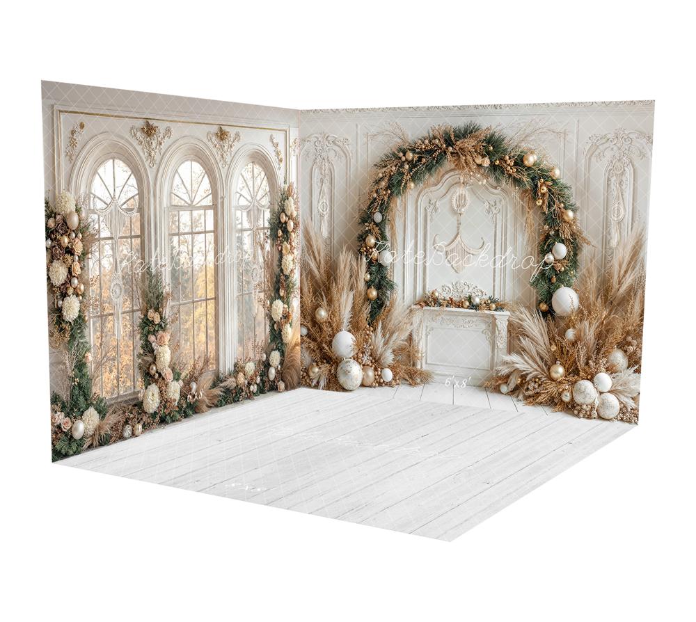 Kate Christmas Arch Boho Pampas Grass Retro Wall Room Set - Image 2