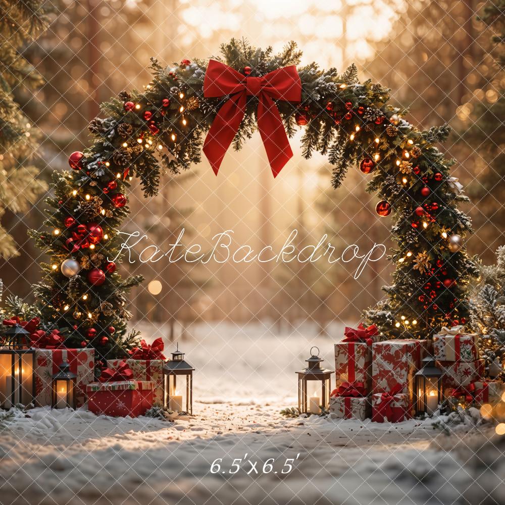 Kate Christmas Arch Bow Forest Gift Backdrop Designed by Emetselch - Image 6