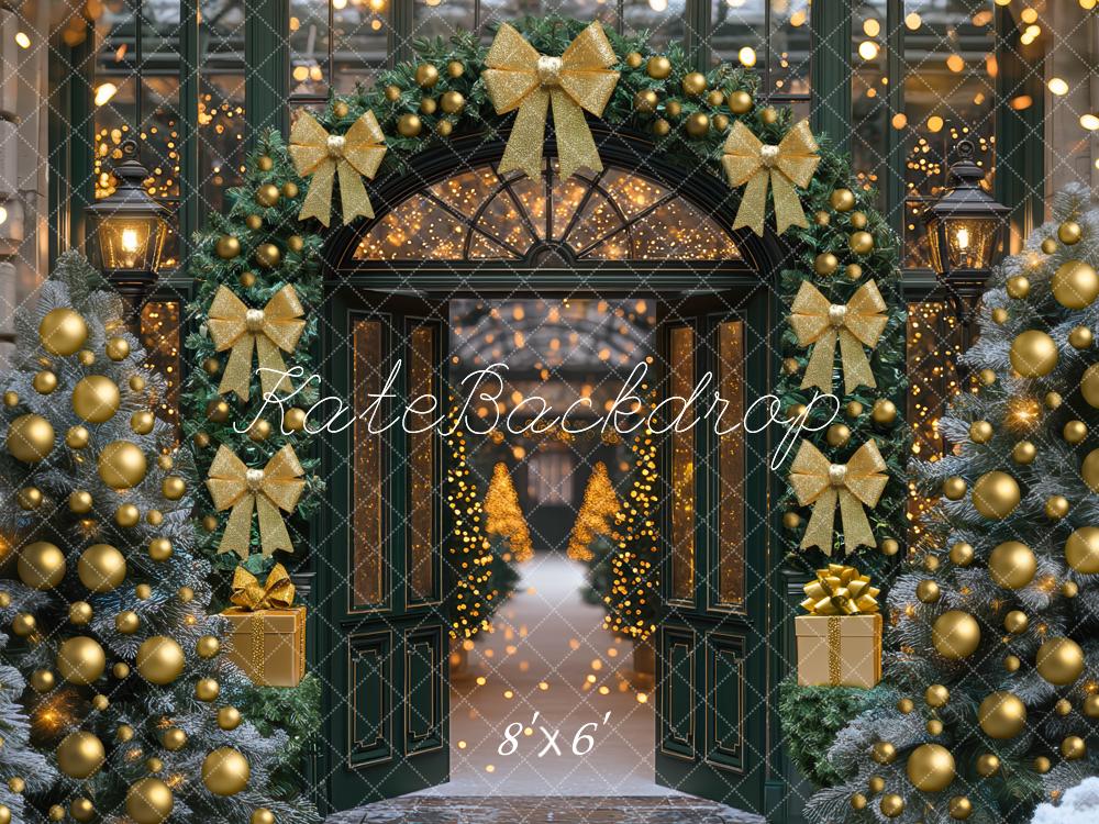 Kate Christmas Arch Garland Golden Ornaments Backdrop Designed by Mini MakeBelieve - Image 3