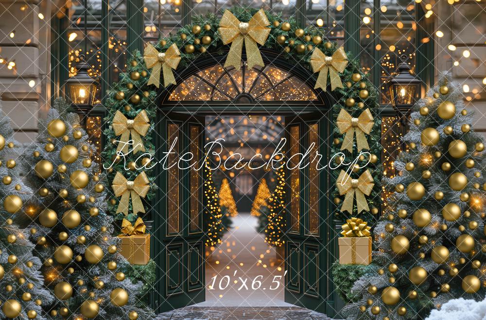 Kate Christmas Arch Garland Golden Ornaments Backdrop Designed by Mini MakeBelieve - Image 4