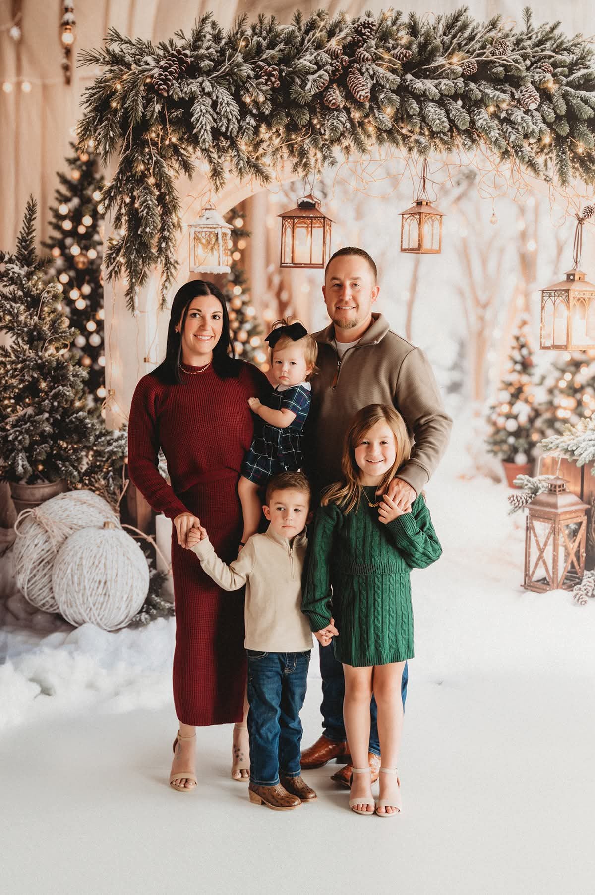 Kate Christmas Arch Garland Snow Trees Backdrop Designed by Emetselch - Image 7
