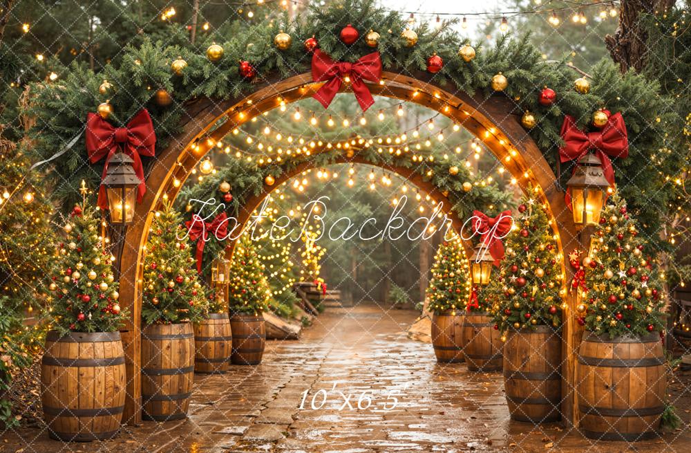 Kate Christmas Arch Garland Trees Lights Backdrop Designed by Emetselch - Image 4