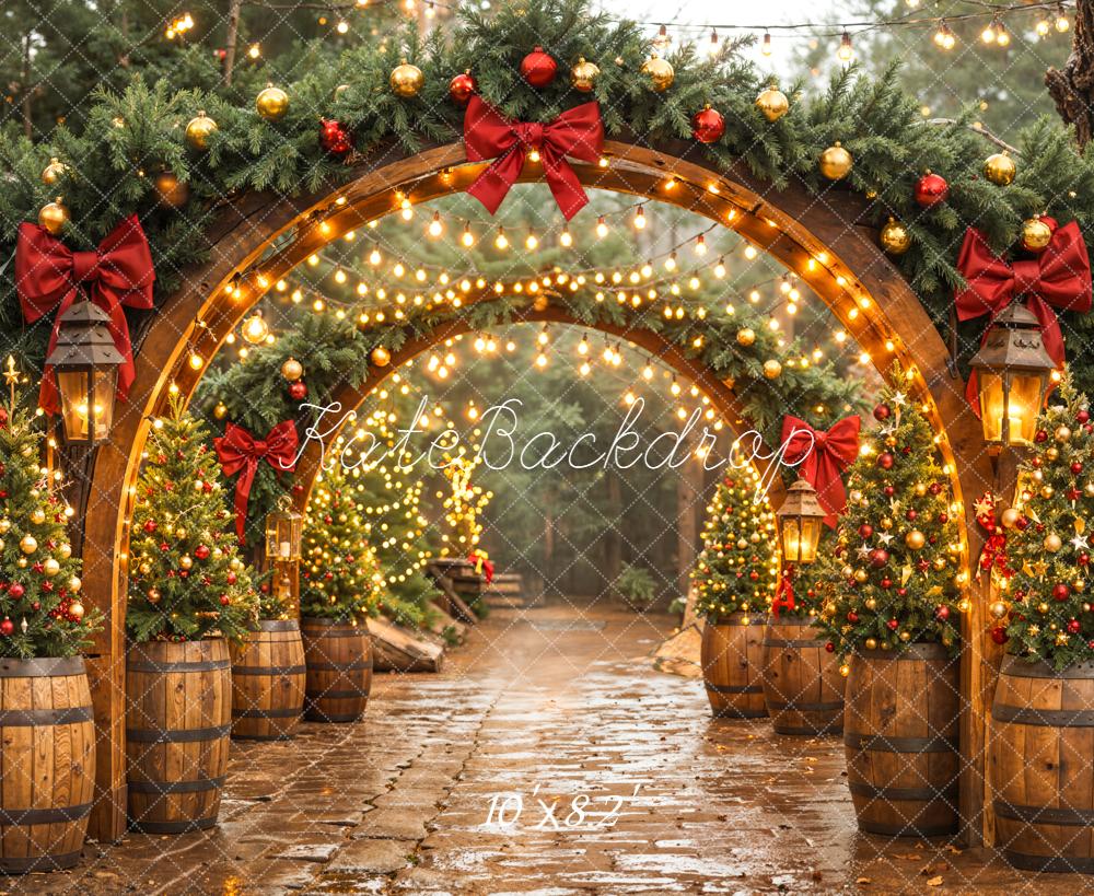 Kate Christmas Arch Garland Trees Lights Backdrop Designed by Emetselch - Image 6