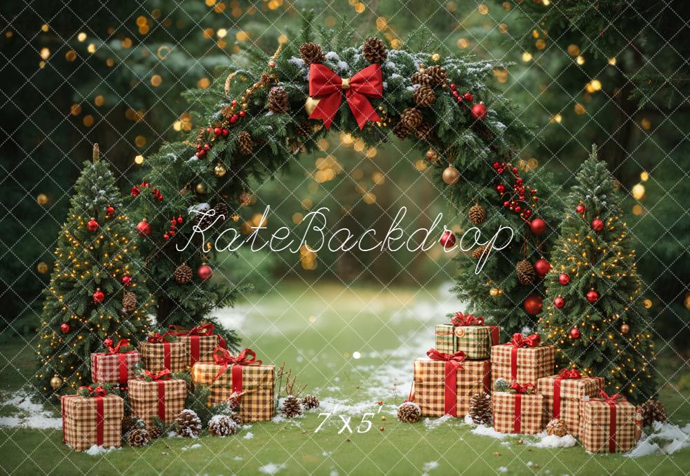 Kate Christmas Arch Gift Boxes Forest Backdrop Designed by Emetselch - Image 2