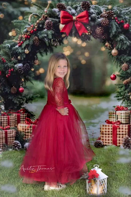 Kate Christmas Arch Gift Boxes Forest Backdrop Designed by Emetselch - Image 3
