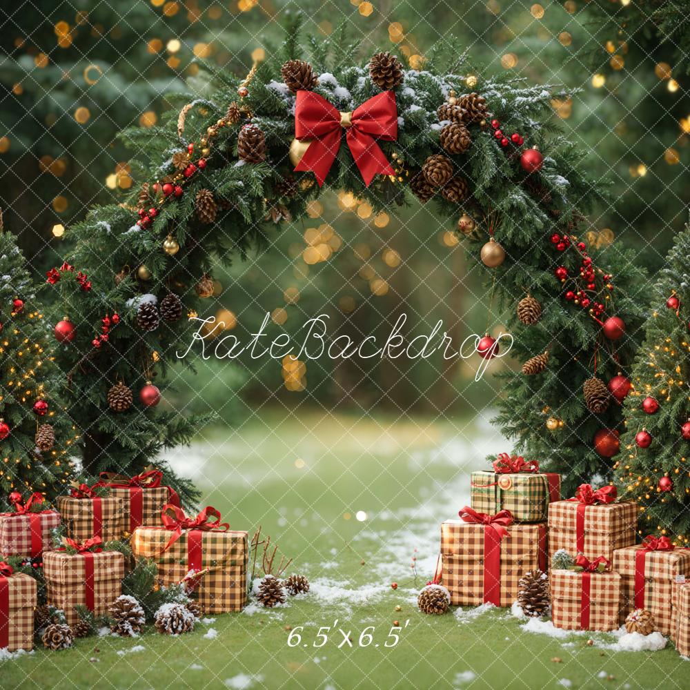 Kate Christmas Arch Gift Boxes Forest Backdrop Designed by Emetselch - Image 4