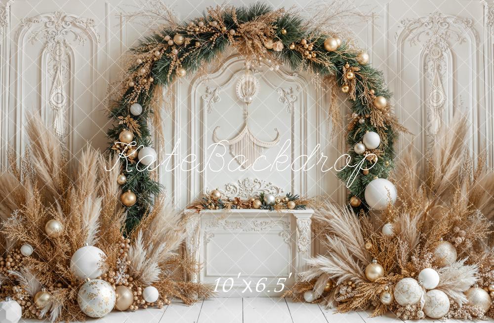 Kate Christmas Arch Pampas Fleece Backdrop Designed by Emetselch - Image 2