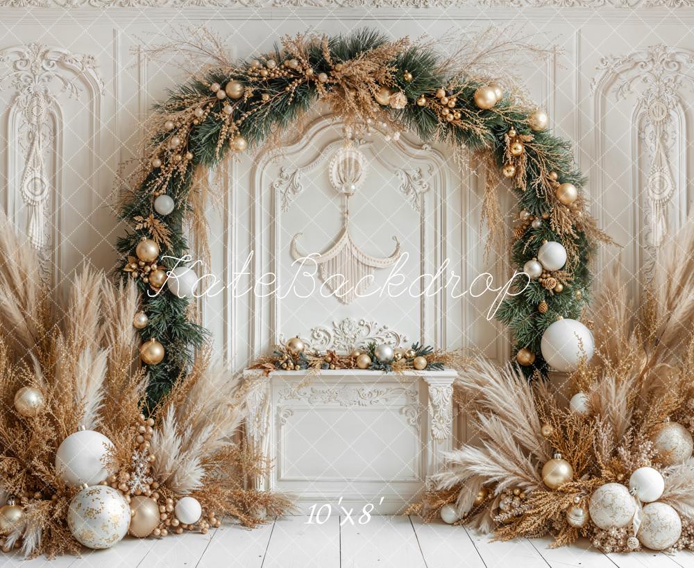 Kate Christmas Arch Pampas Fleece Backdrop Designed by Emetselch - Image 3