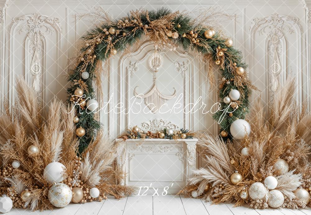 Kate Christmas Arch Pampas Fleece Backdrop Designed by Emetselch - Image 4