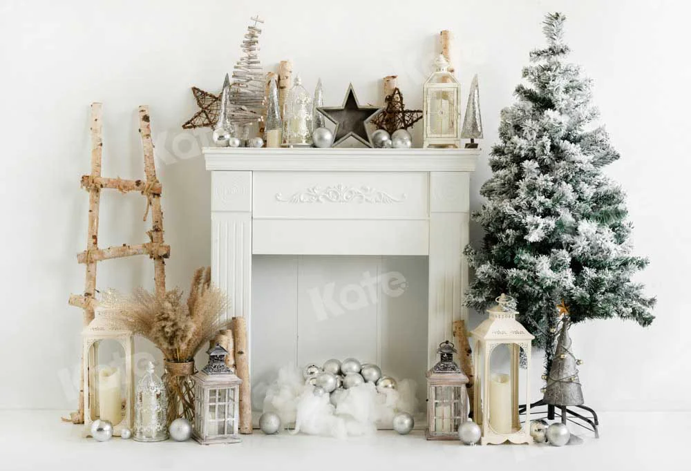 Kate Christmas Backdrop Fireplace Tree Designed by Emetselch