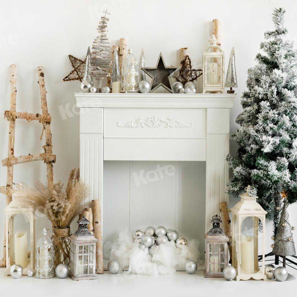 Kate Christmas Backdrop Fireplace Tree Designed by Emetselch - Image 2