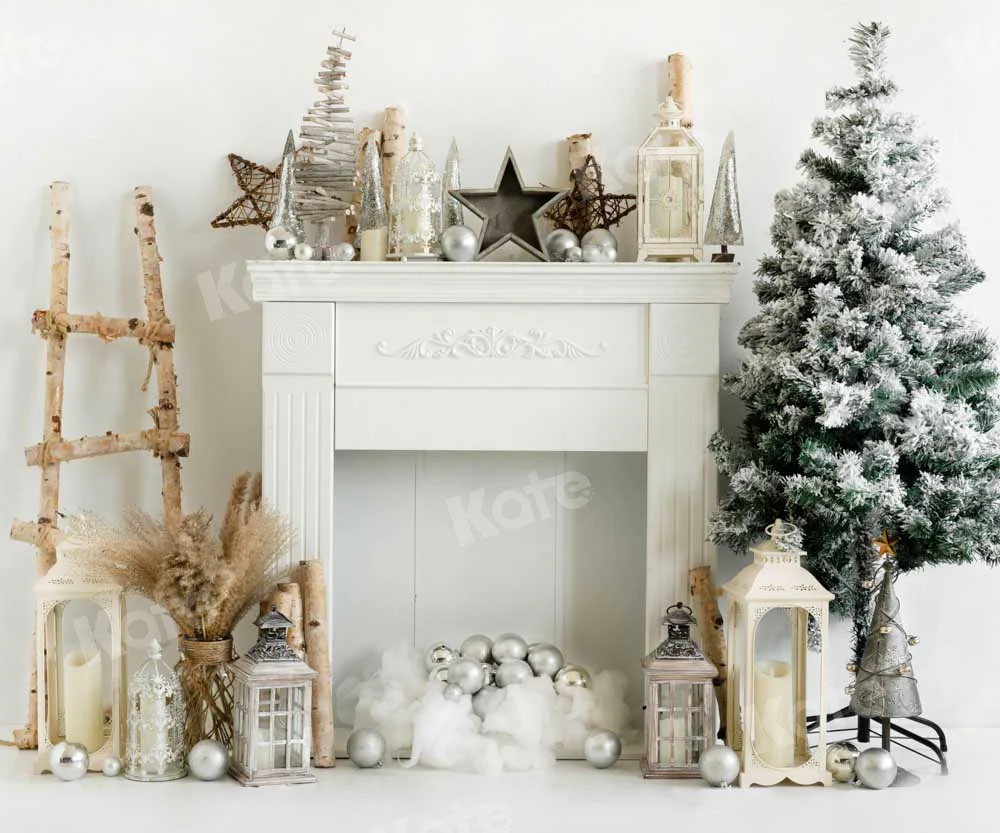 Kate Christmas Backdrop Fireplace Tree Designed by Emetselch - Image 3