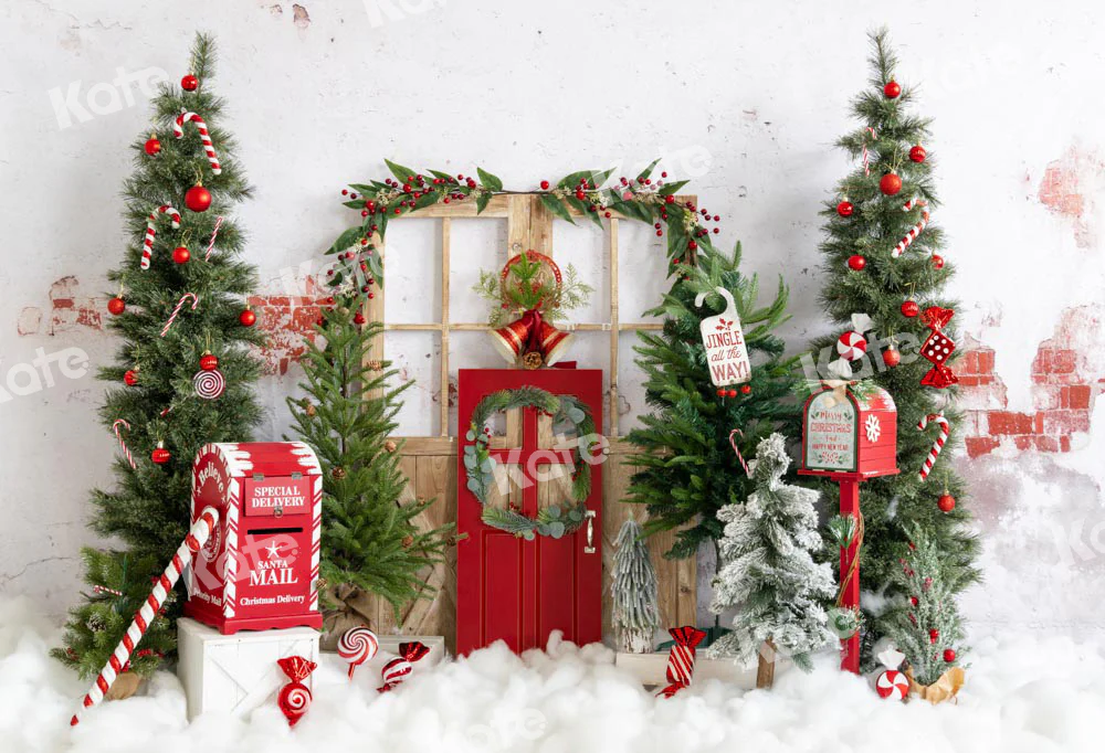 Kate Christmas Backdrop Snow Mailbox Designed by Emetselch - Image 2