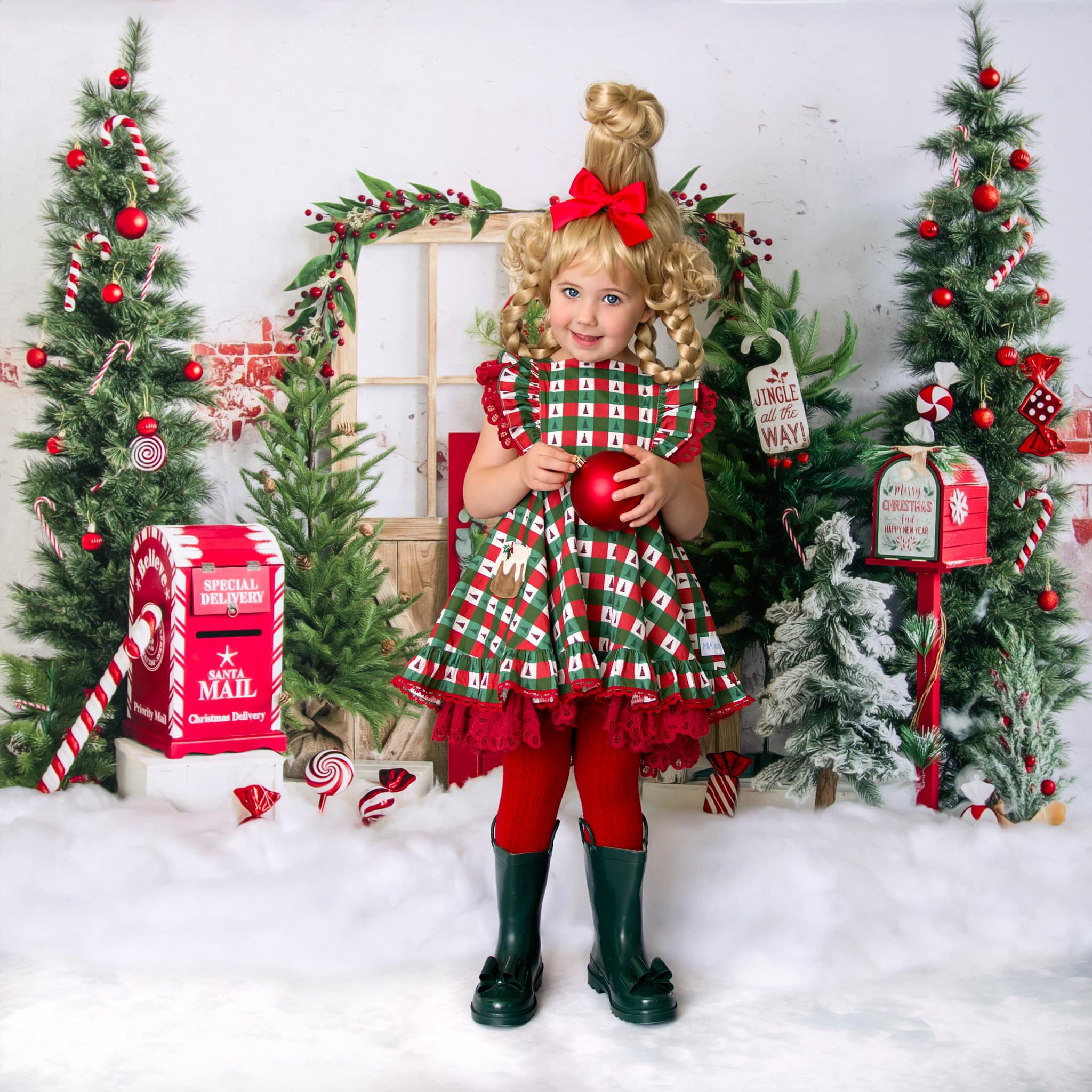 Kate Christmas Backdrop Snow Mailbox Designed by Emetselch - Image 4