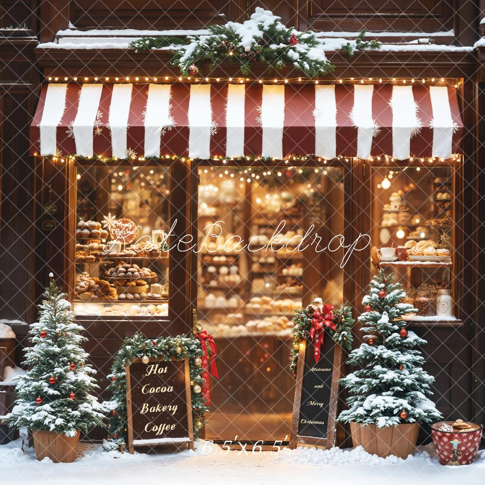 Kate Christmas Bakery Hot Cocoa Shop Backdrop Designed by Emetselch - Image 2
