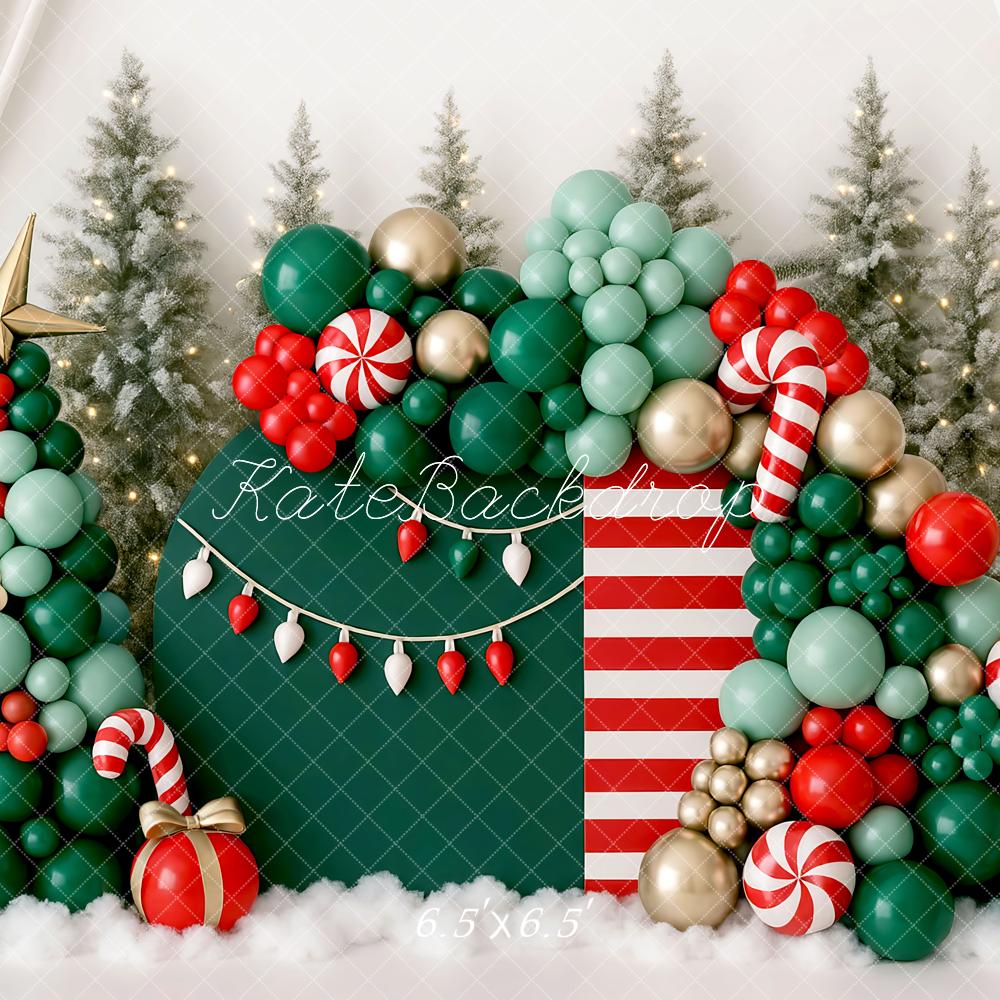 Kate Christmas Balloon Candy Cane Trees Backdrop Designed by Mini MakeBelieve - Image 2