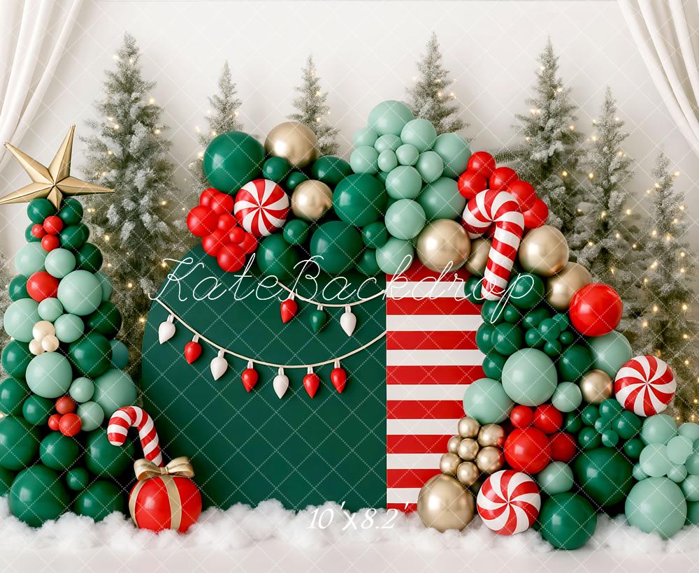 Kate Christmas Balloon Candy Cane Trees Backdrop Designed by Mini MakeBelieve - Image 3