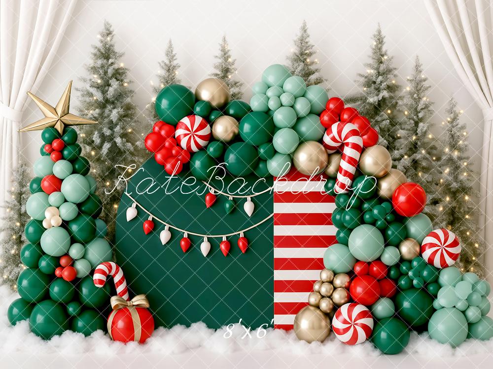 Kate Christmas Balloon Candy Cane Trees Backdrop Designed by Mini MakeBelieve - Image 5