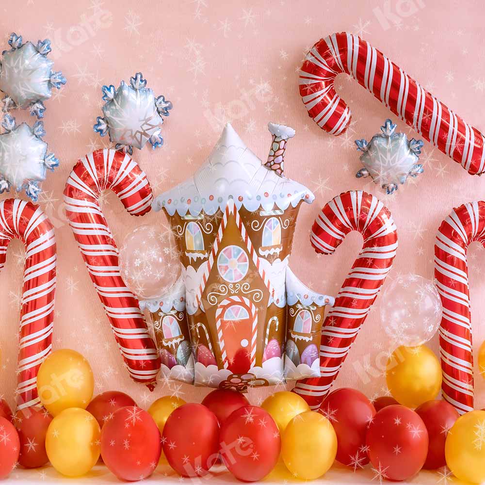 Kate Christmas Balloon Winter Gingerbread House Backdrop Designed by Emetselch - Image 2