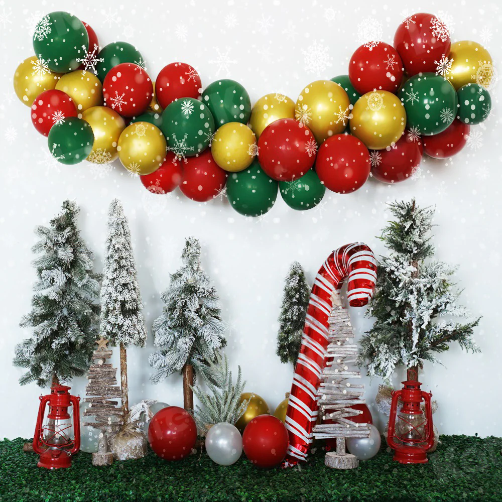 Kate Christmas Balloons Xmas Tree Backdrop for Photography - Image 2