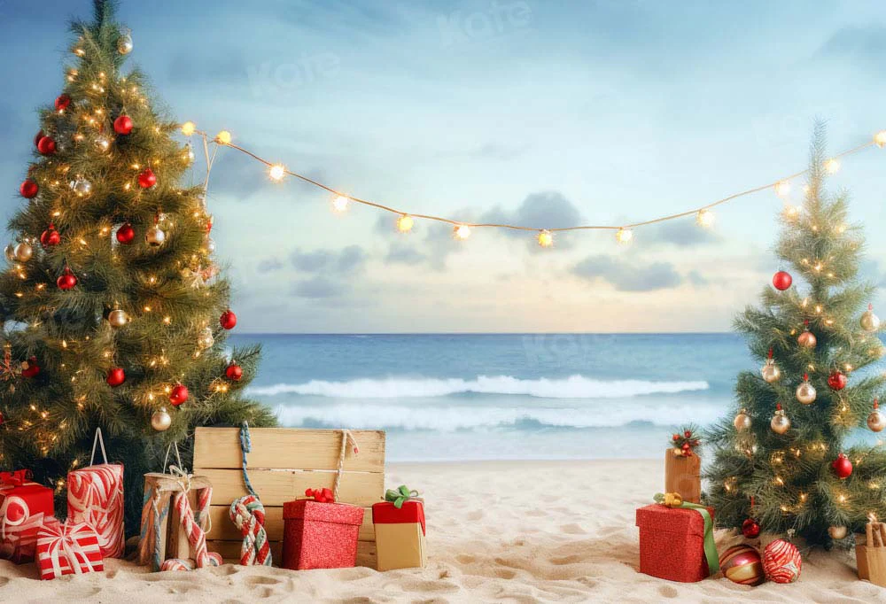 Kate Christmas Beach Sea Backdrop Designed by Chain Photography - Image 2