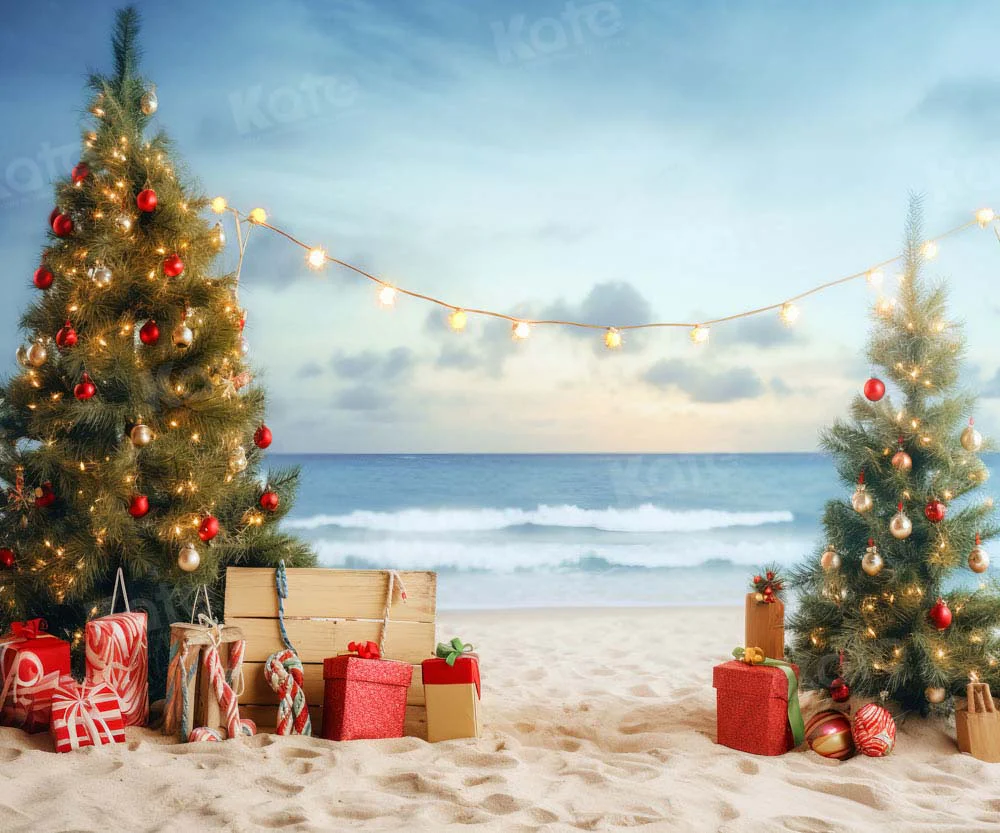 Kate Christmas Beach Sea Backdrop Designed by Chain Photography - Image 6