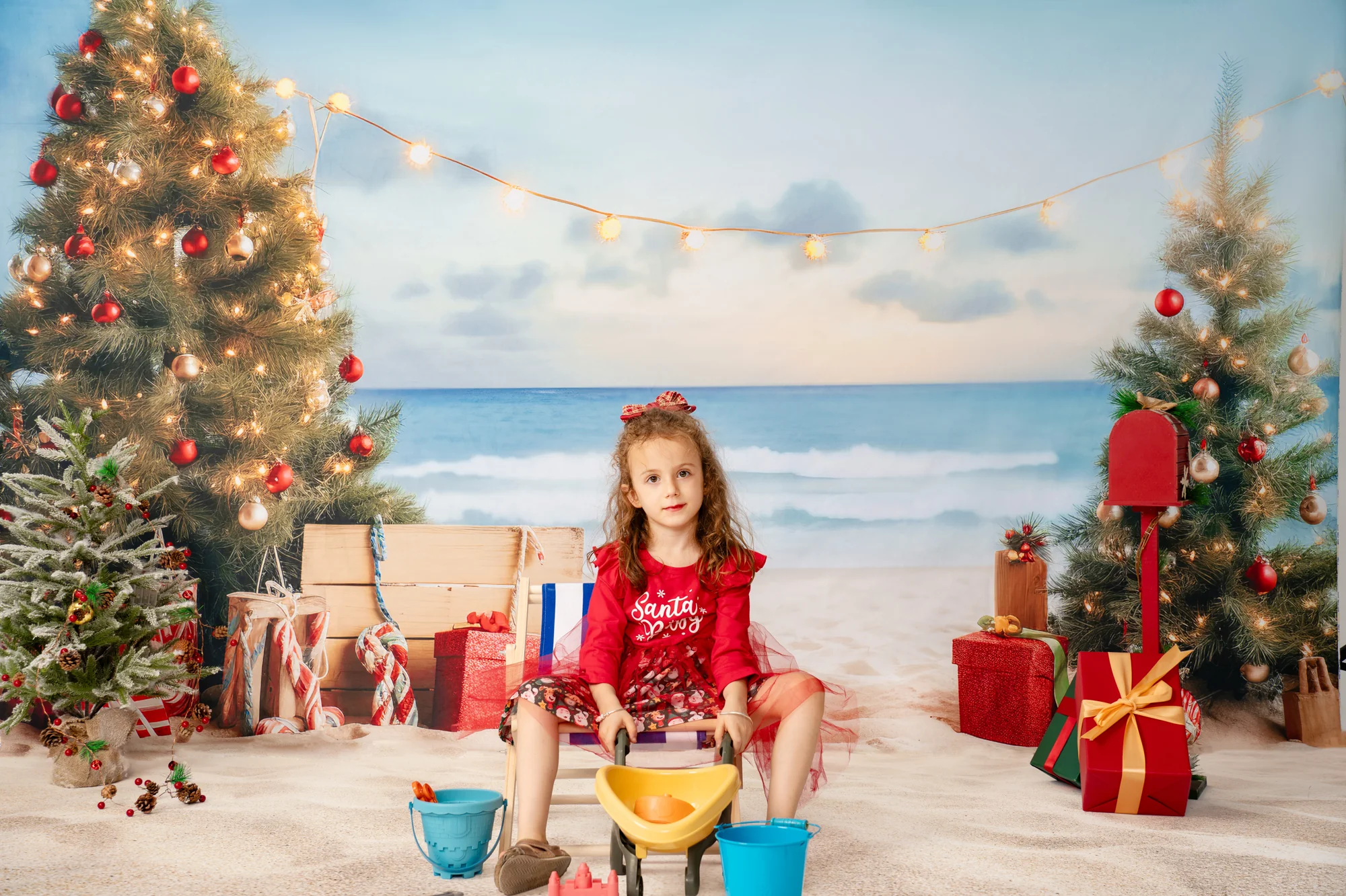 Kate Christmas Beach Sea Backdrop Designed by Chain Photography - Image 7