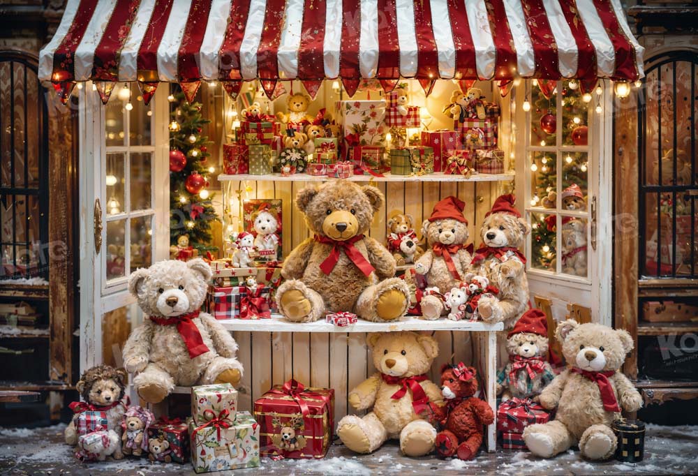 Kate Christmas Bear Gift Shop Backdrop Designed by Emetselch - Image 2