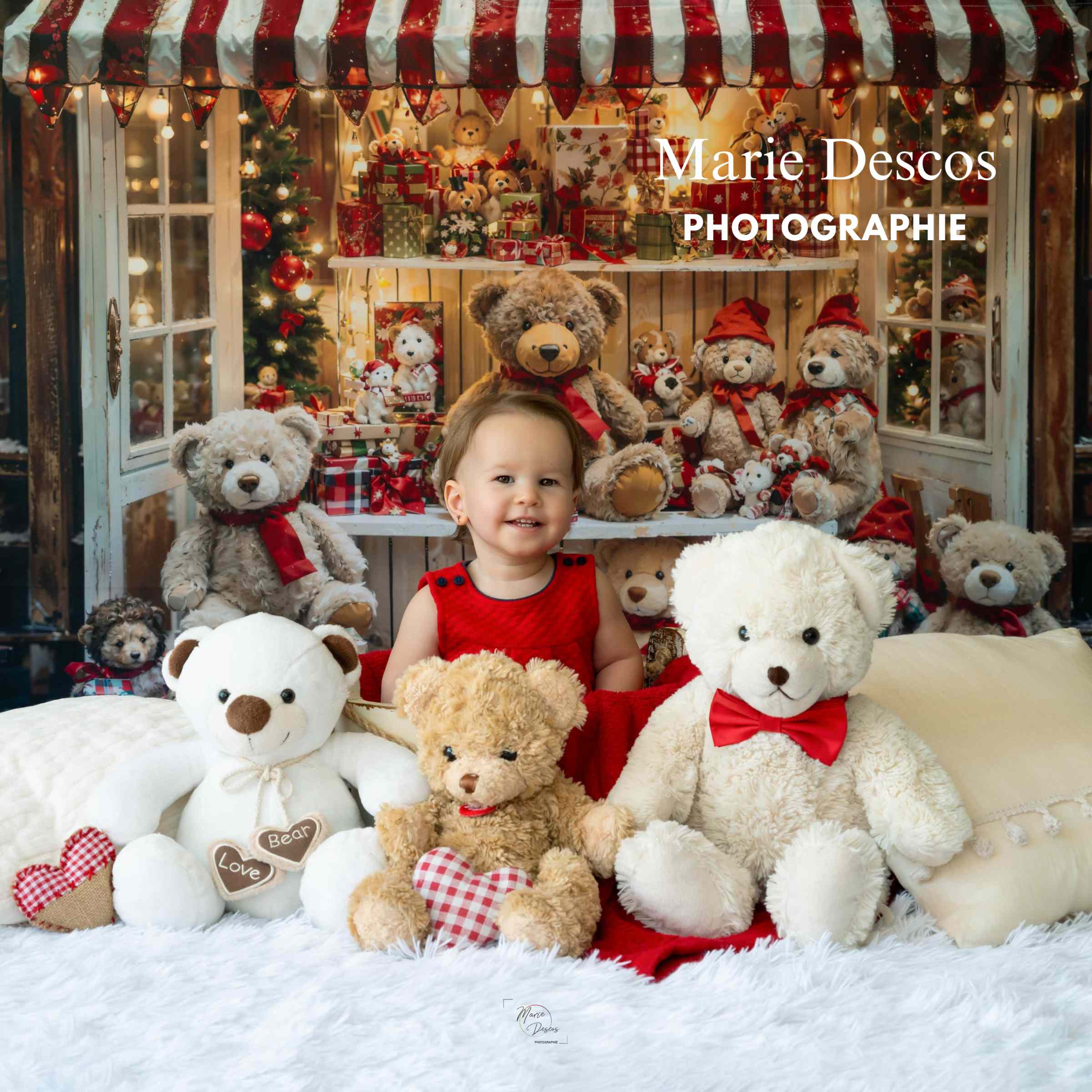 Kate Christmas Bear Gift Shop Backdrop Designed by Emetselch - Image 3