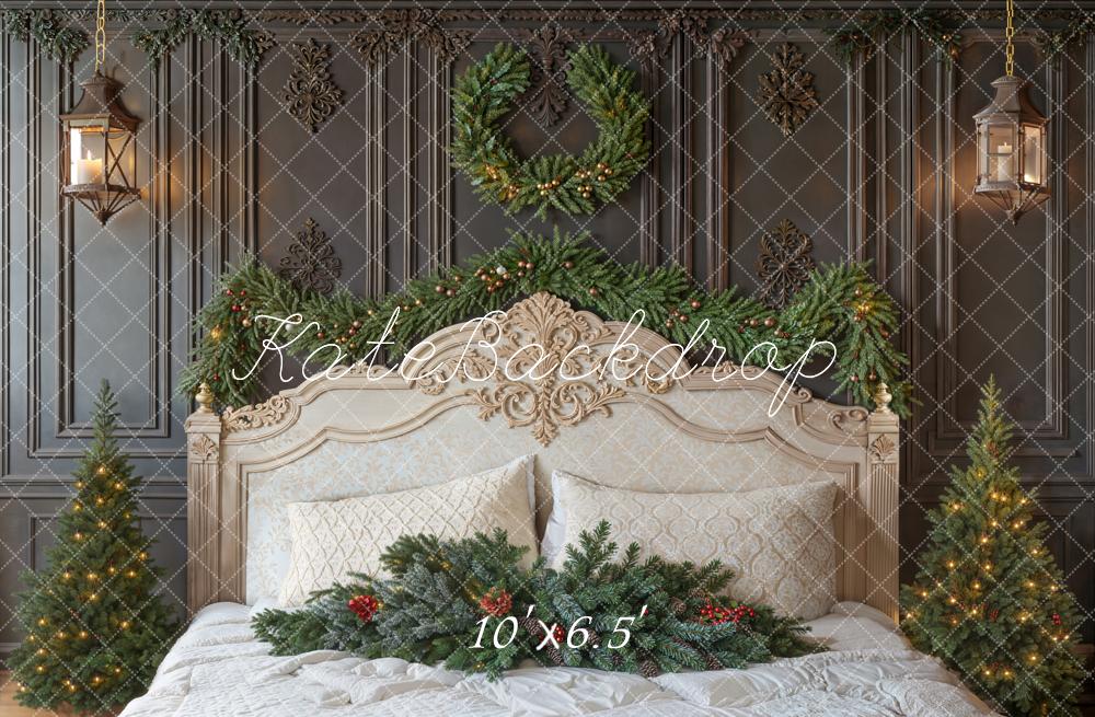 Kate Christmas Bed Wreath Fleece Backdrop Designed by Emetselch - Image 2