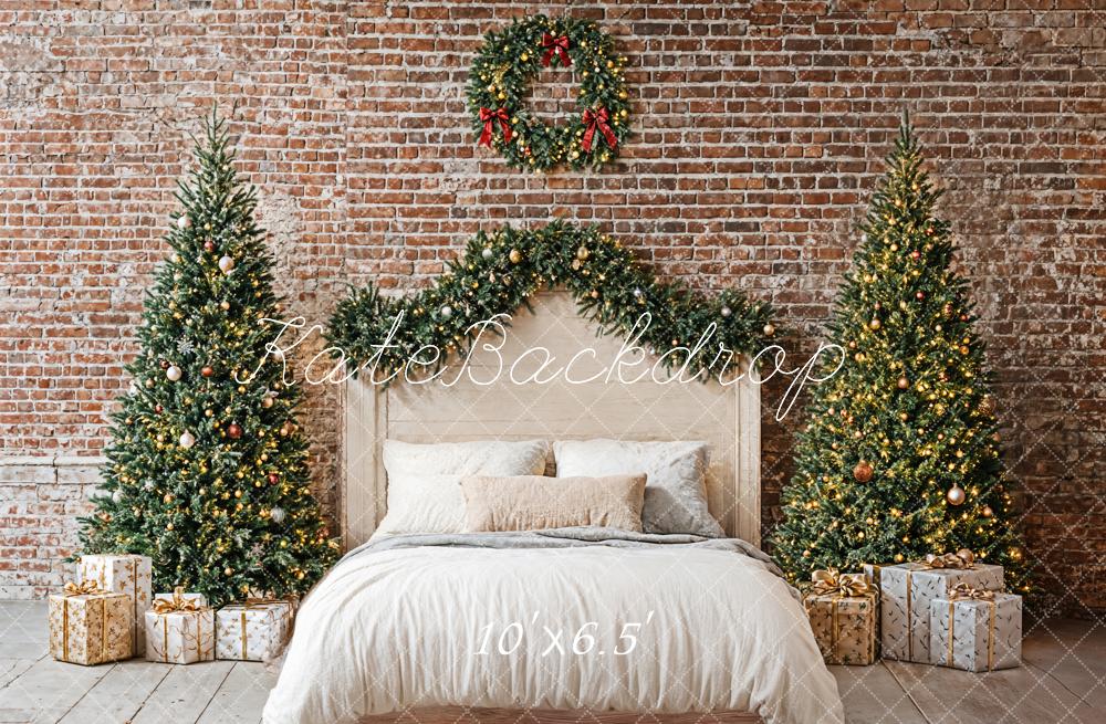 Kate Christmas Headboard Bedroom Brick Wall Backdrop Designed by Emetselch - Image 4