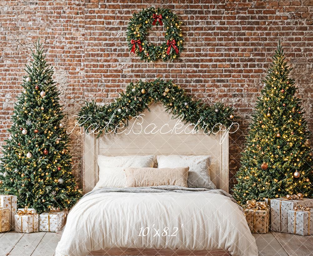 Kate Christmas Headboard Bedroom Brick Wall Backdrop Designed by Emetselch - Image 5