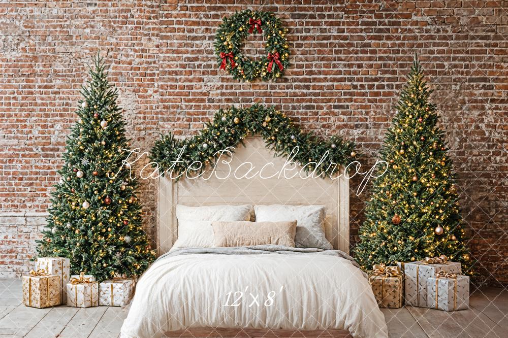 Kate Christmas Headboard Bedroom Brick Wall Backdrop Designed by Emetselch - Image 7