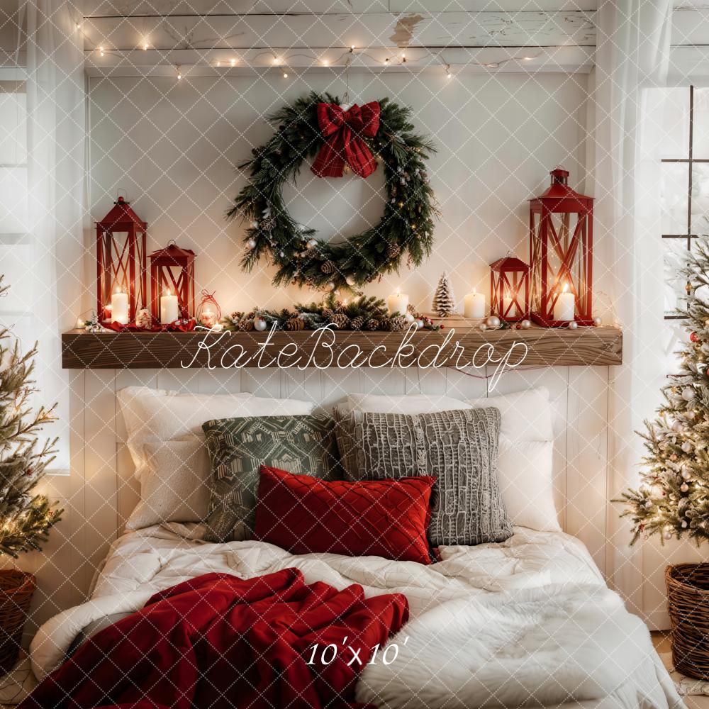 Kate Christmas Bedroom Trees Wreath Lanterns Backdrop Designed by Emetselch - Image 7