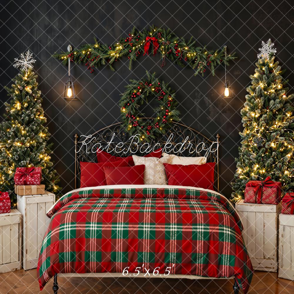 Kate Christmas Bedroom Wreath Garland Trees Backdrop Designed by Emetselch - Image 2