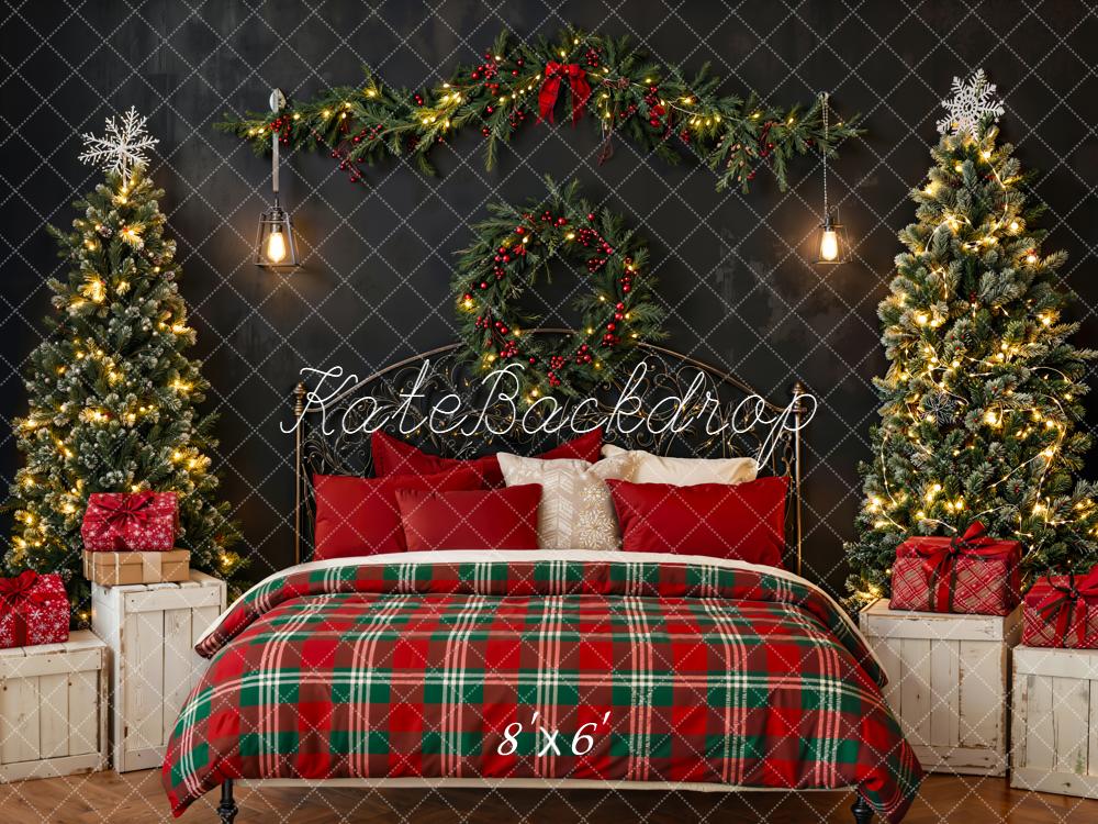 Kate Christmas Bedroom Wreath Garland Trees Backdrop Designed by Emetselch - Image 3