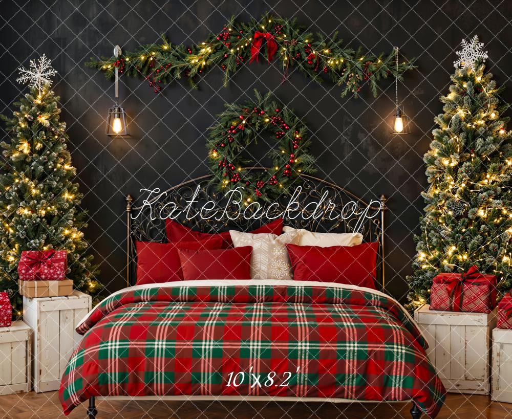 Kate Christmas Bedroom Wreath Garland Trees Backdrop Designed by Emetselch - Image 6