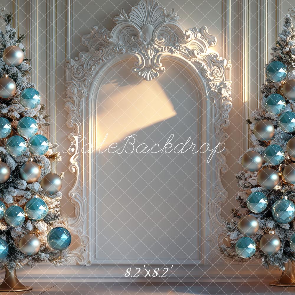 Kate Christmas Blue Baubles Trees Ornate Backdrop Designed by Mini MakeBelieve - Image 5