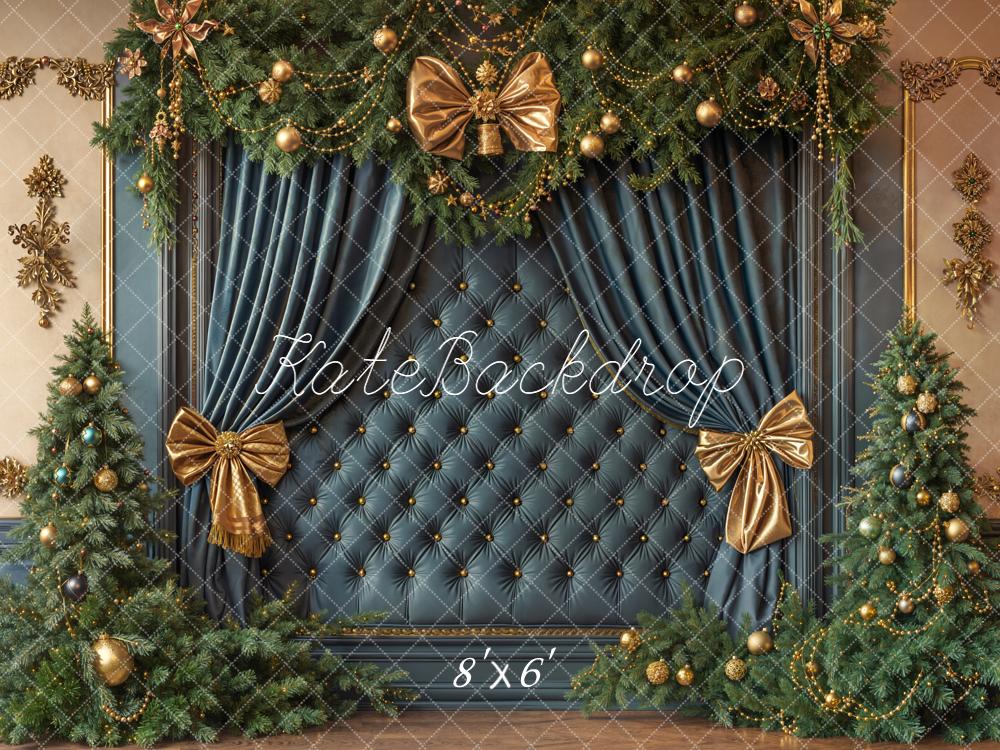 Kate Christmas Headboard Blue Curtain Backdrop Designed by Emetselch - Image 3