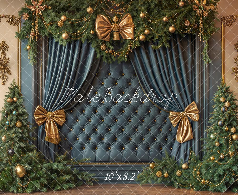 Kate Christmas Headboard Blue Curtain Backdrop Designed by Emetselch - Image 6