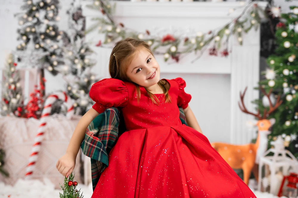 Kate Christmas Boho Fireplace Elk Backdrop Designed by Emetselch - Image 10